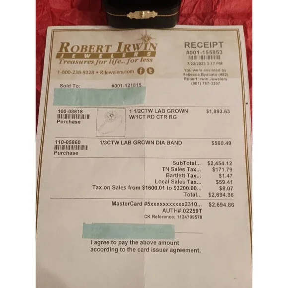 Robert Irwin Jewelers Diamond Engagement Ring + Band(MSRP: $2694.86)